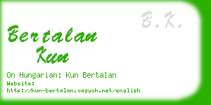 bertalan kun business card